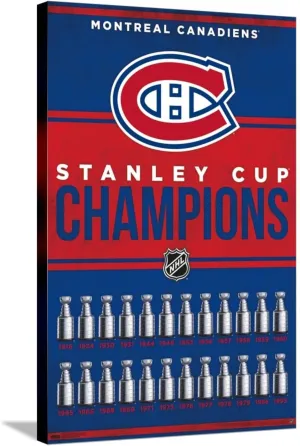 Trends International NHL Montreal Canadiens - Champions 23 Wall Poster, 22.37" x 34.00", Stretched Canvas