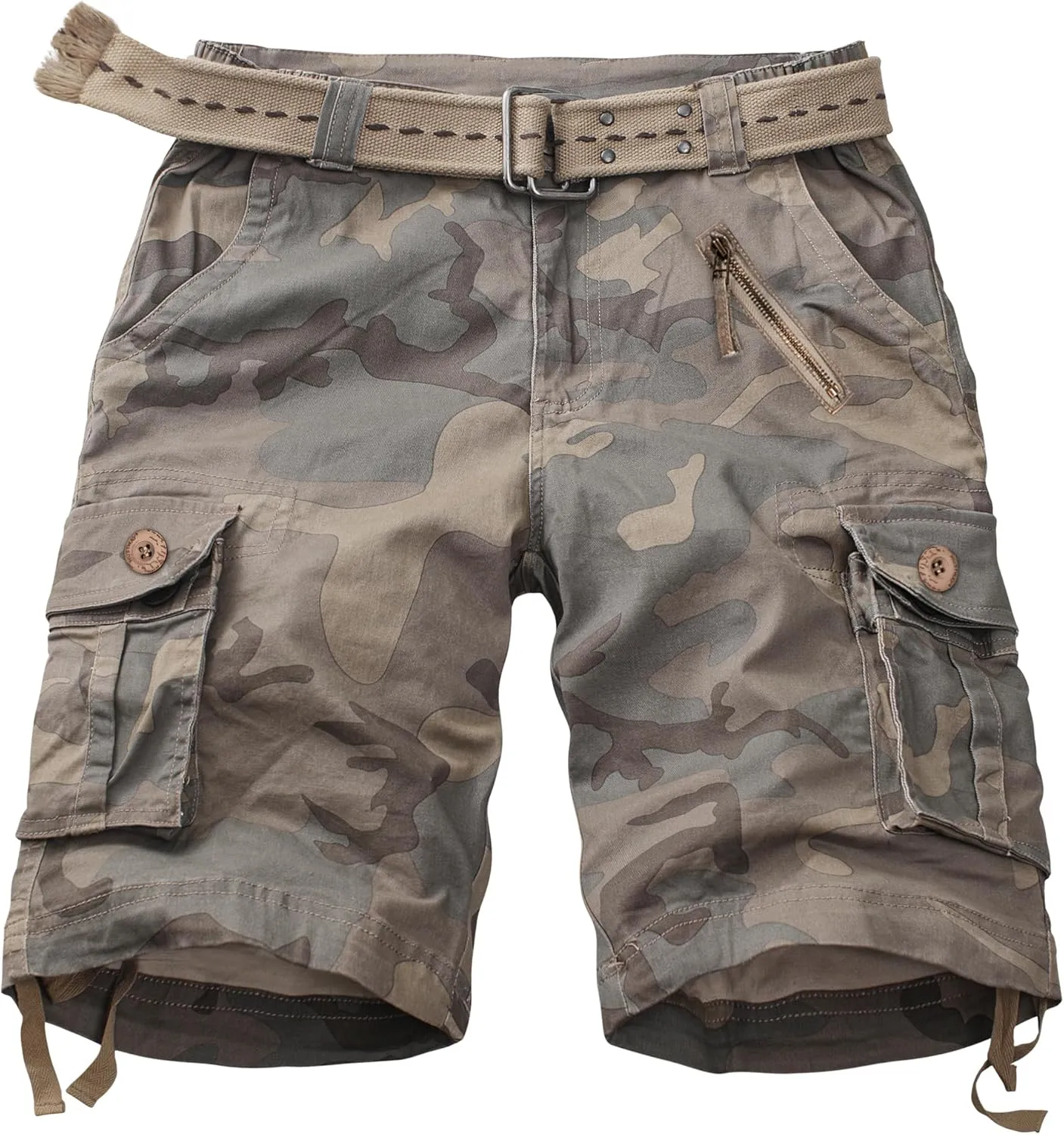 TRGPSG Women's Hiking Shorts, 7" Bermuda Cargo Shorts with 7 Pockets, Quick Dry, Breathable, Green