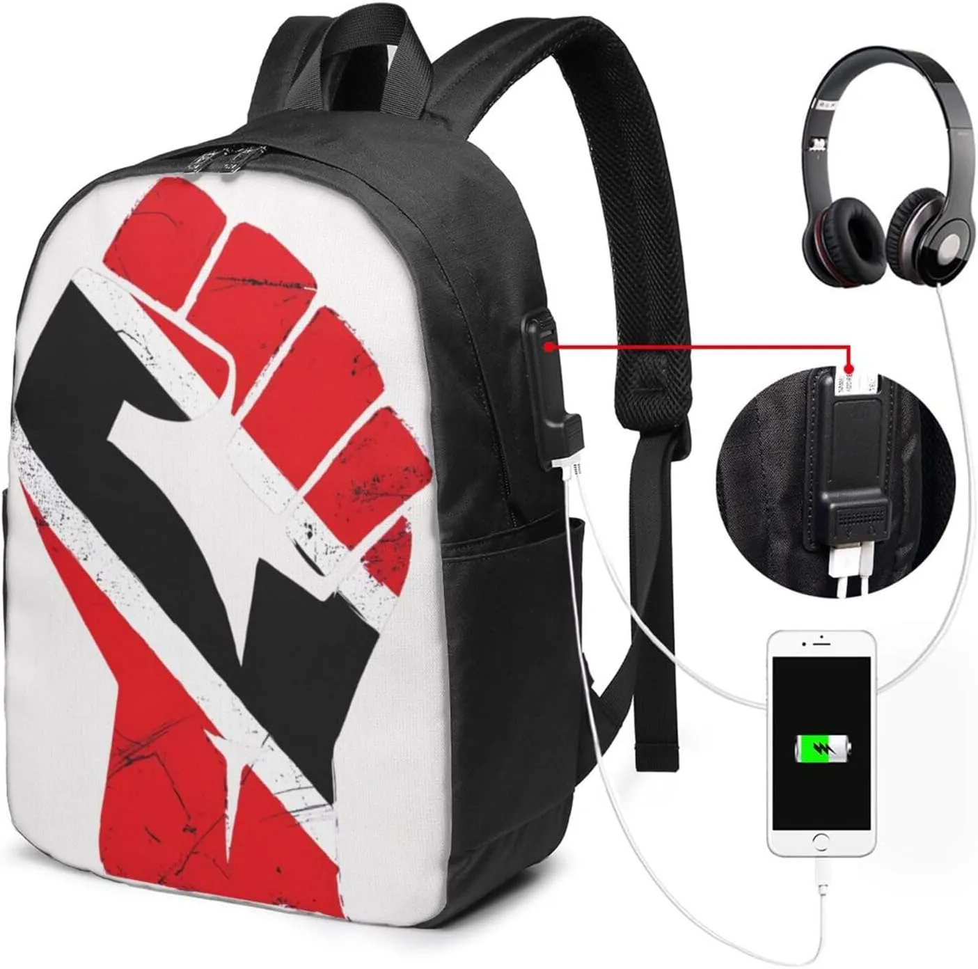 Trinidad Strong Tobago Flag Laptop Backpacks Travel Backpack Casual Business Daypack Sport Rucksack Computer Bag Fits up to 17 Inch Notebook with USB Port