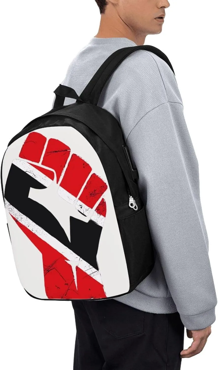 Trinidad Strong Tobago Flag Laptop Backpacks Travel Backpack Casual Business Daypack Sport Rucksack Computer Bag Fits up to 17 Inch Notebook with USB Port