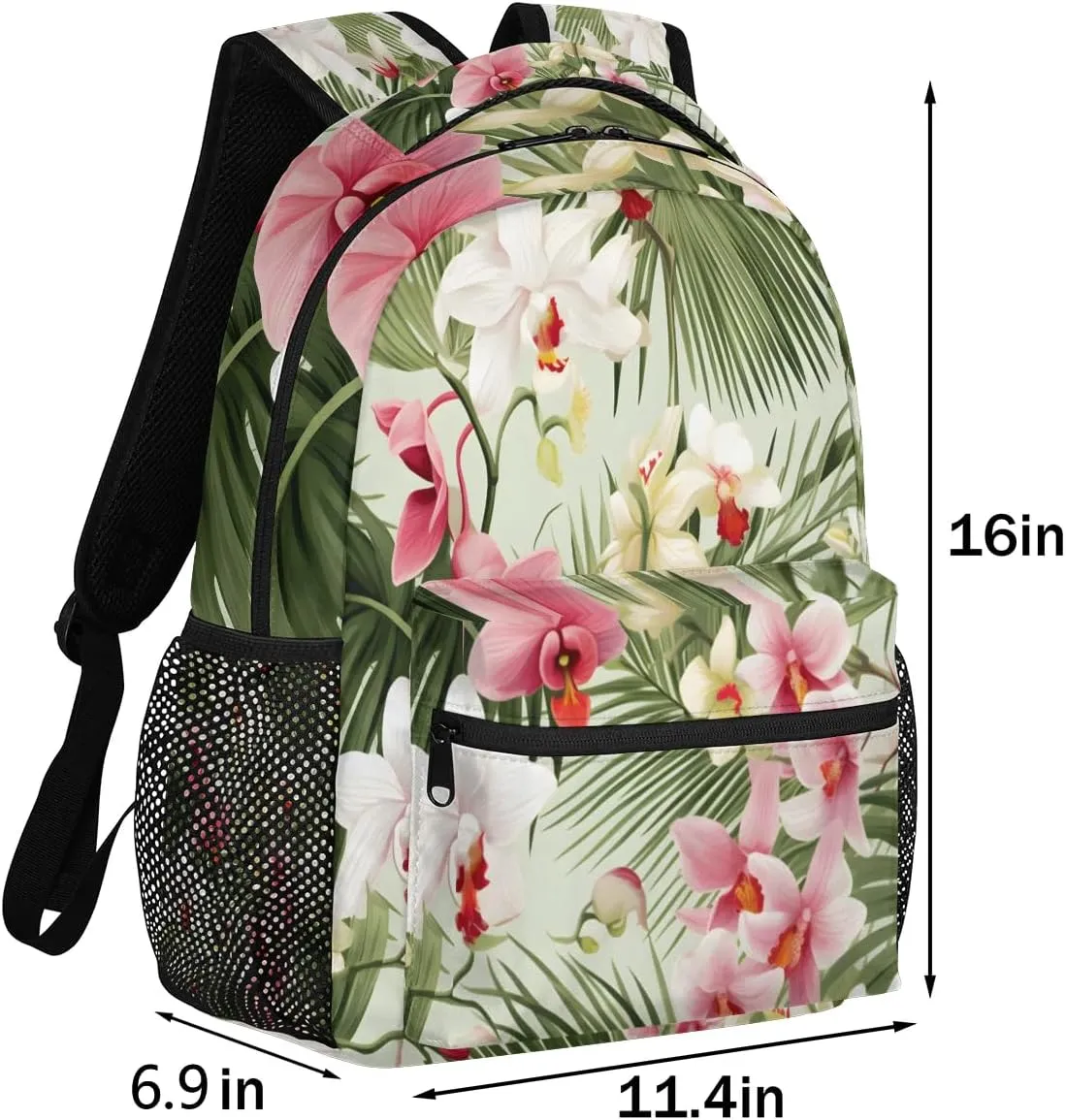Tropical Palm Tree Leaf Flower Lightweight Backpack for Women Men Laptop Travel Backpack Casual Daypack Multi-Purpose Backpacks Waterproof Large Backpack Bag