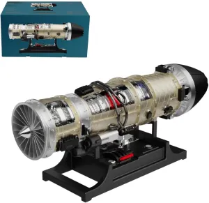 Turbofan Engine Model Kit That Works, 1:10 Metal Turbojet Engine Ratio Twin Rotor Aircraft Engine, Build Your Own Military F135 Fighter Engine 600 Pieces Mechanical DIY Assembly Engine