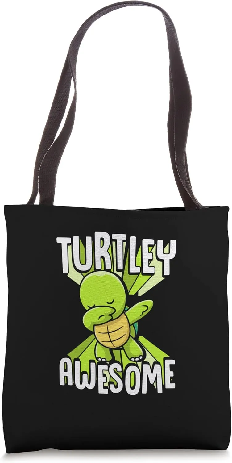 Turtley Awesome Funny Cute Dabbing Turtle Lover Tote Bag