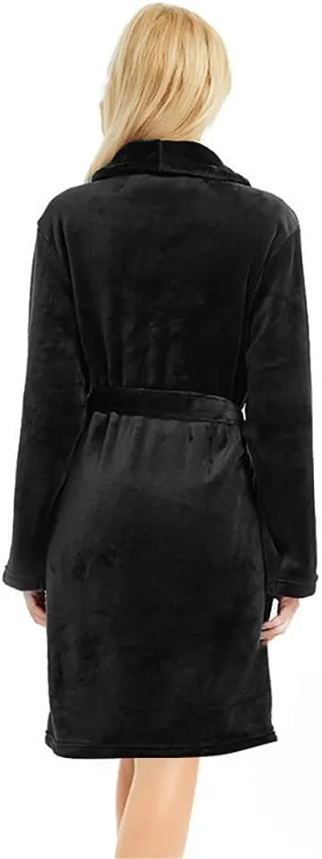 U2SKIIN Women Fleece Robe, Short Cozy Plush Robes for Womens Soft Shawl Collar Warm Spa Bathrobe