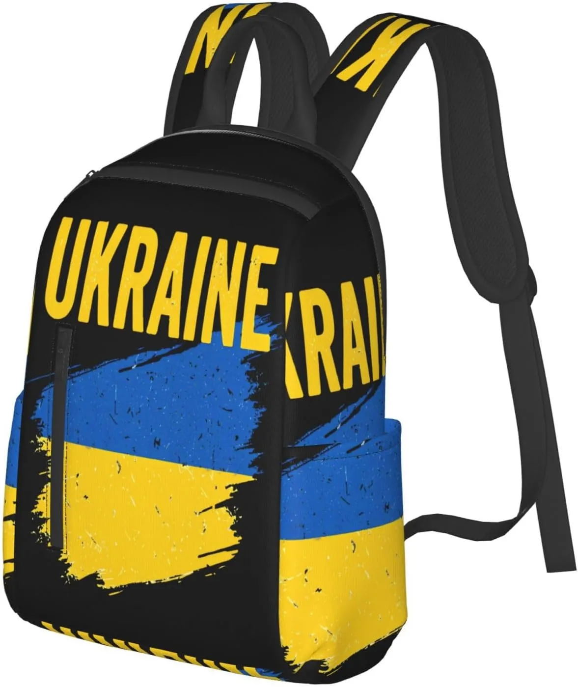 Ukraine Ukrainian Flag Travel Backpacks Casual Laptop Backpack Sport Rucksack Large Capacity Daypack Multi-Pockets Adjustable Strap Bag for Working Hiking