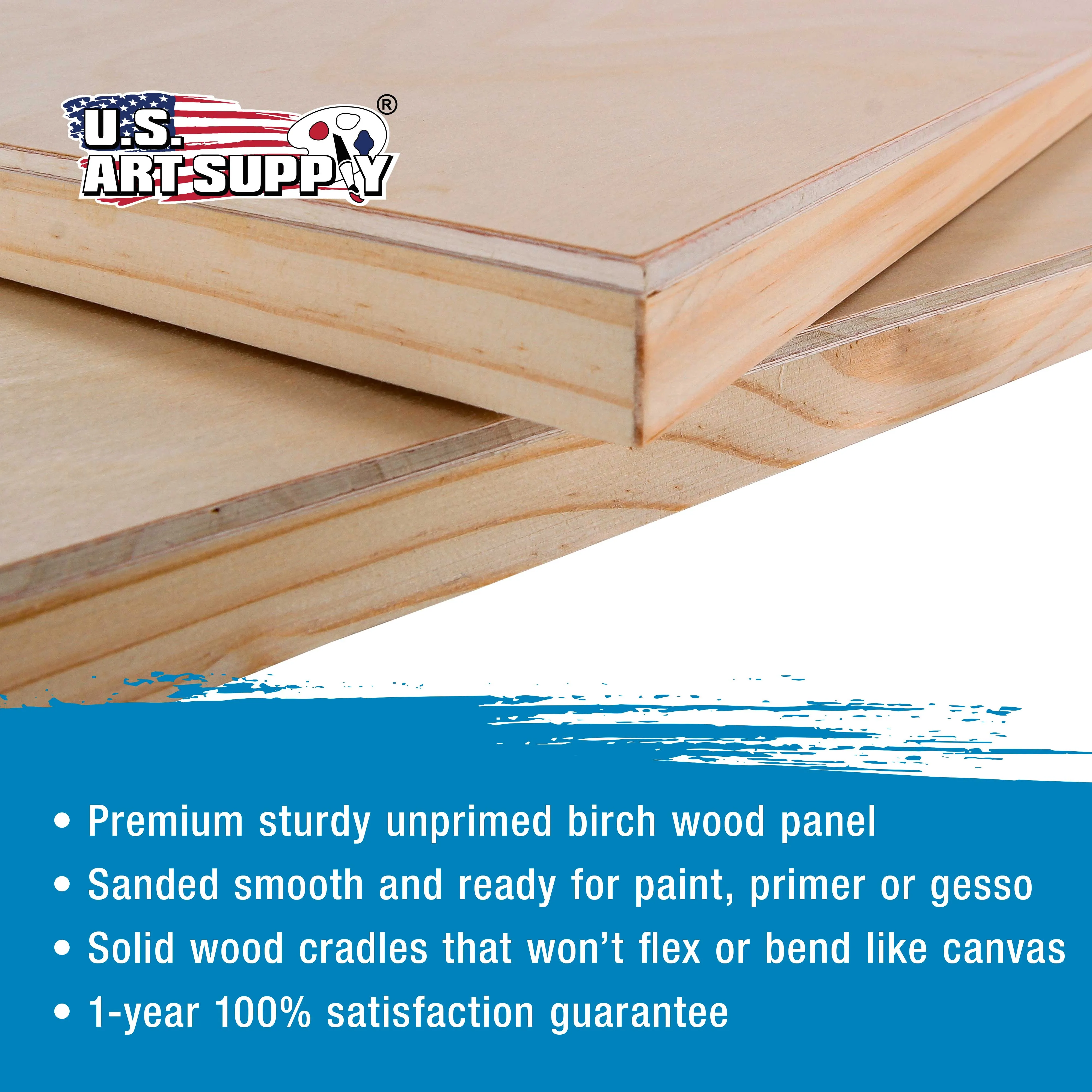 Unfinished Cradled Wood Panels for Painting, 2 Pack of 18x24 inch - Studio Birch Wooden Canvas Boards 3/4" Deep - Mixed-Media Craft, Acrylic, Oil, Encaustic, Paint Pouring Panel Board