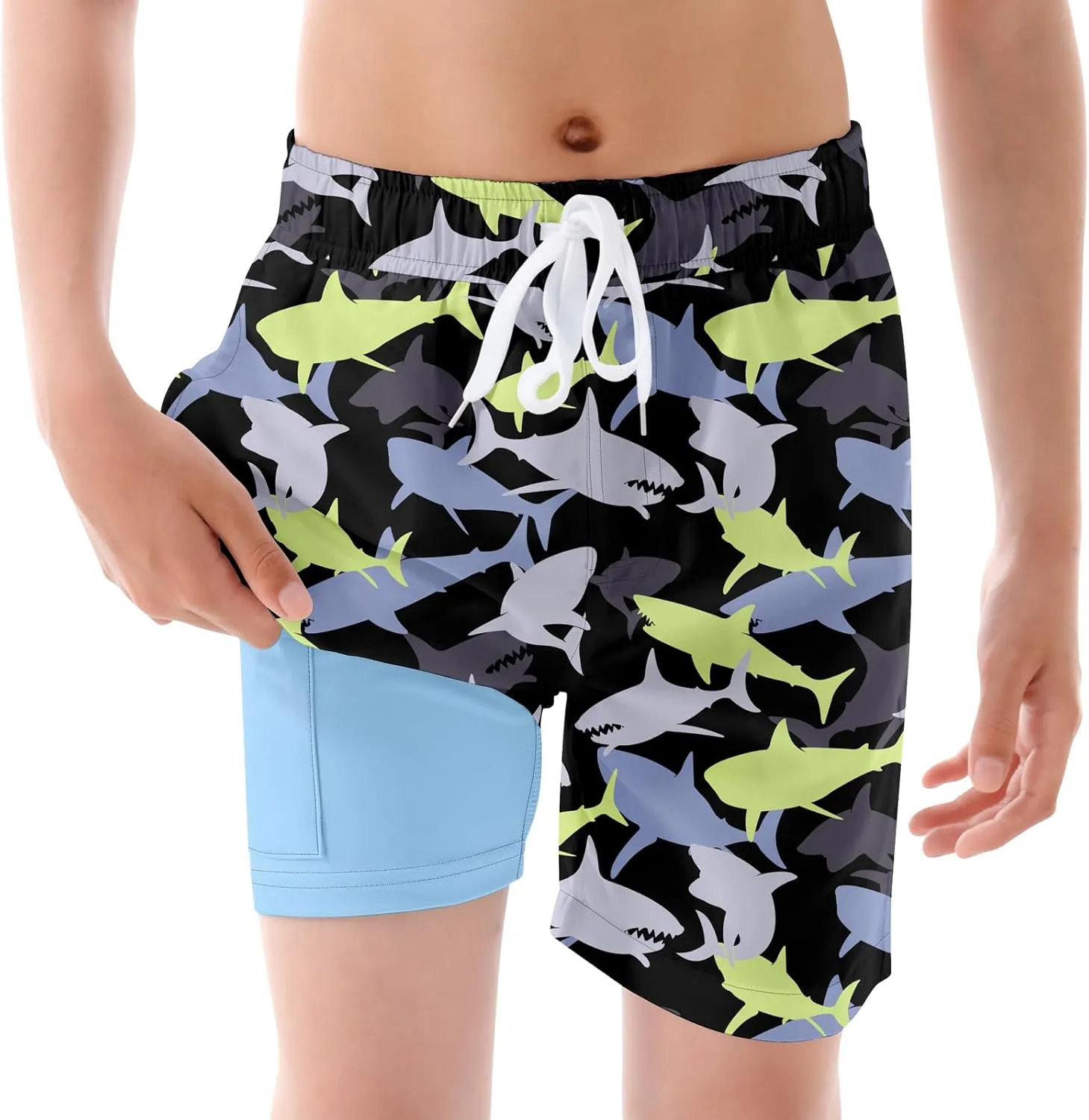 UNICOMIDEA Boys Swim Trunks Compression Liner Swimming Shorts Quick Dry Boxer Brief Swimwear 7-20 Years Bathing Suit