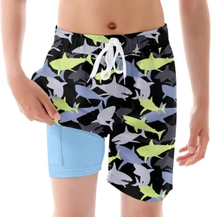 UNICOMIDEA Boys Swim Trunks Compression Liner Swimming Shorts Quick Dry Boxer Brief Swimwear 7-20 Years Bathing Suit