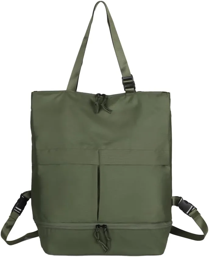 Unisex Large Capacity Durable Nylon Waterproof Travel Backpack, Gym and Work Bag.Green