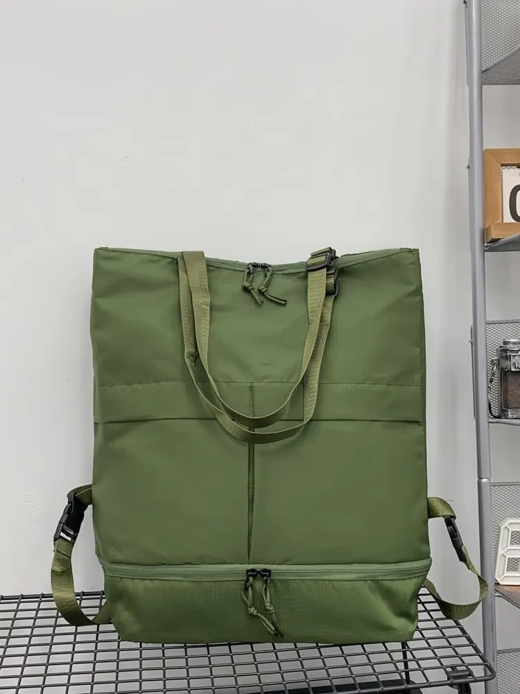 Unisex Large Capacity Durable Nylon Waterproof Travel Backpack, Gym and Work Bag.Green