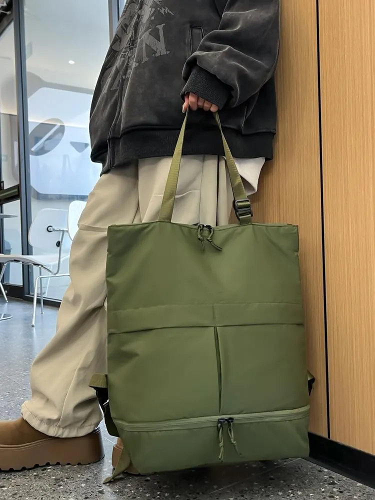 Unisex Large Capacity Durable Nylon Waterproof Travel Backpack, Gym and Work Bag.Green