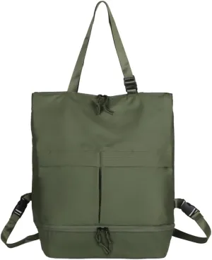 Unisex Large Capacity Durable Nylon Waterproof Travel Backpack, Gym and Work Bag.Green