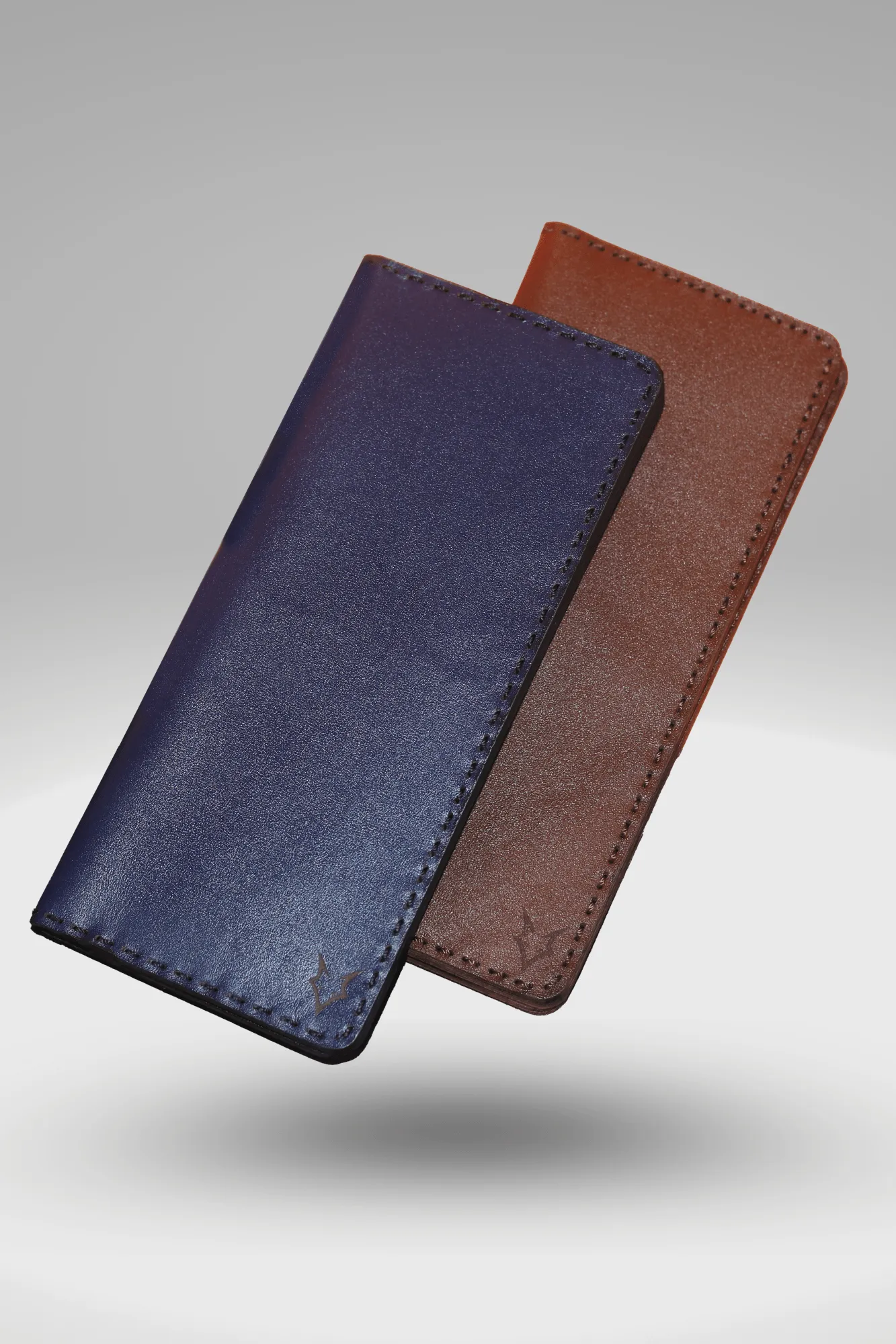 Unisex Soft Genuine Cowhide Leather Wallet In Royal Blue | Bi-fold Hand-Stitched Leather Long Wallet
