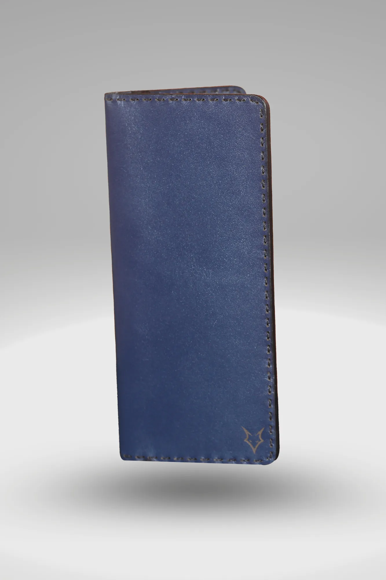 Unisex Soft Genuine Cowhide Leather Wallet In Royal Blue | Bi-fold Hand-Stitched Leather Long Wallet