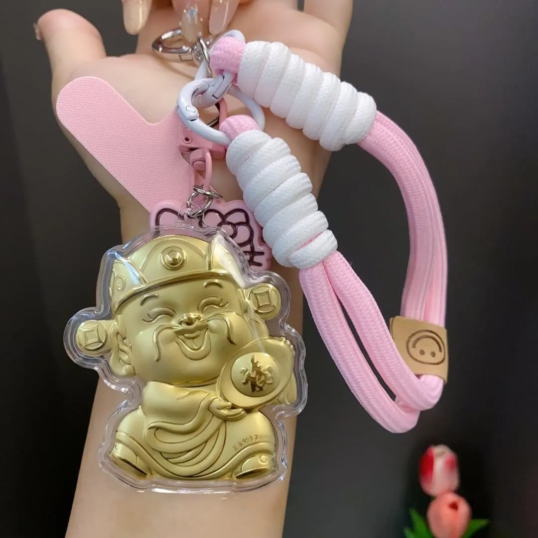 Universal Wrist Strap - Cute-Style Short Phone Nylon Lanyard with Gold Foil Charm, Trendy Anti-Theft Tether for Unisex