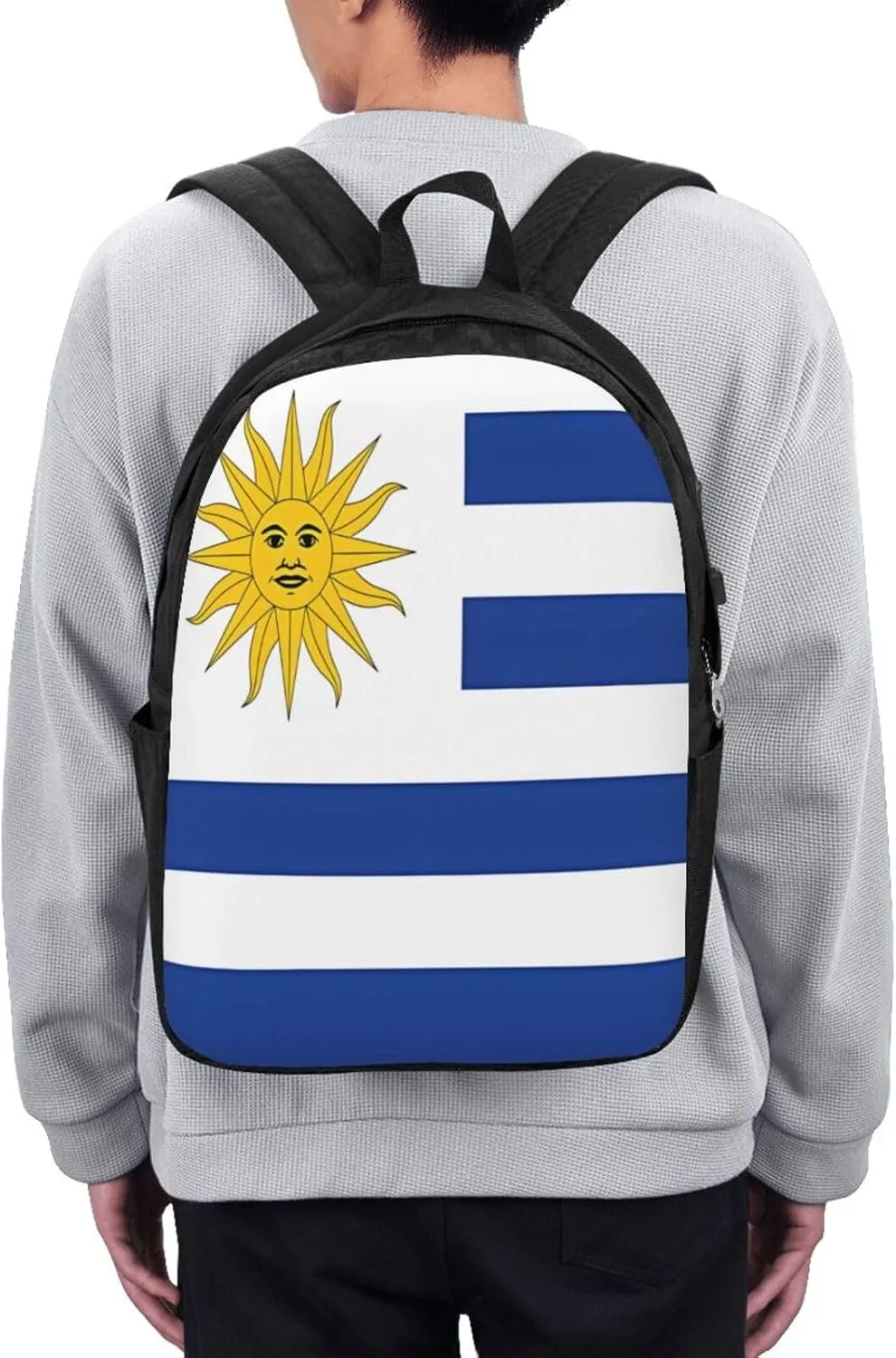 Uruguay Uruguayan Flag Laptop Backpacks Travel Backpack Casual Business Daypack Sport Rucksack Computer Bag Fits up to 17 Inch Notebook with USB Port