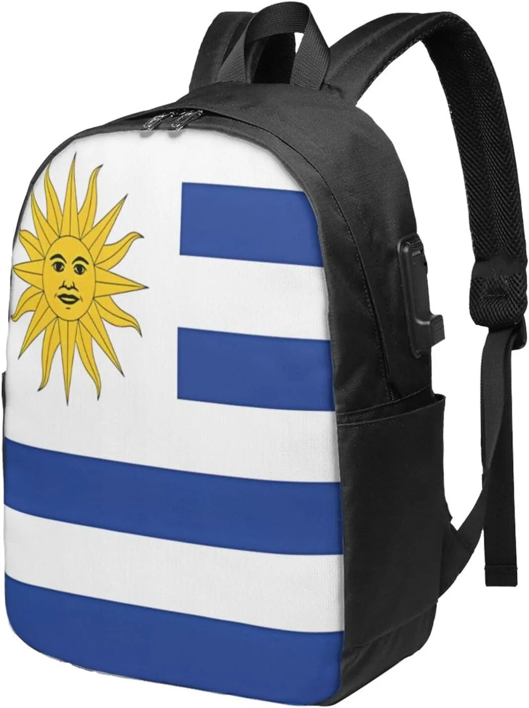 Uruguay Uruguayan Flag Laptop Backpacks Travel Backpack Casual Business Daypack Sport Rucksack Computer Bag Fits up to 17 Inch Notebook with USB Port