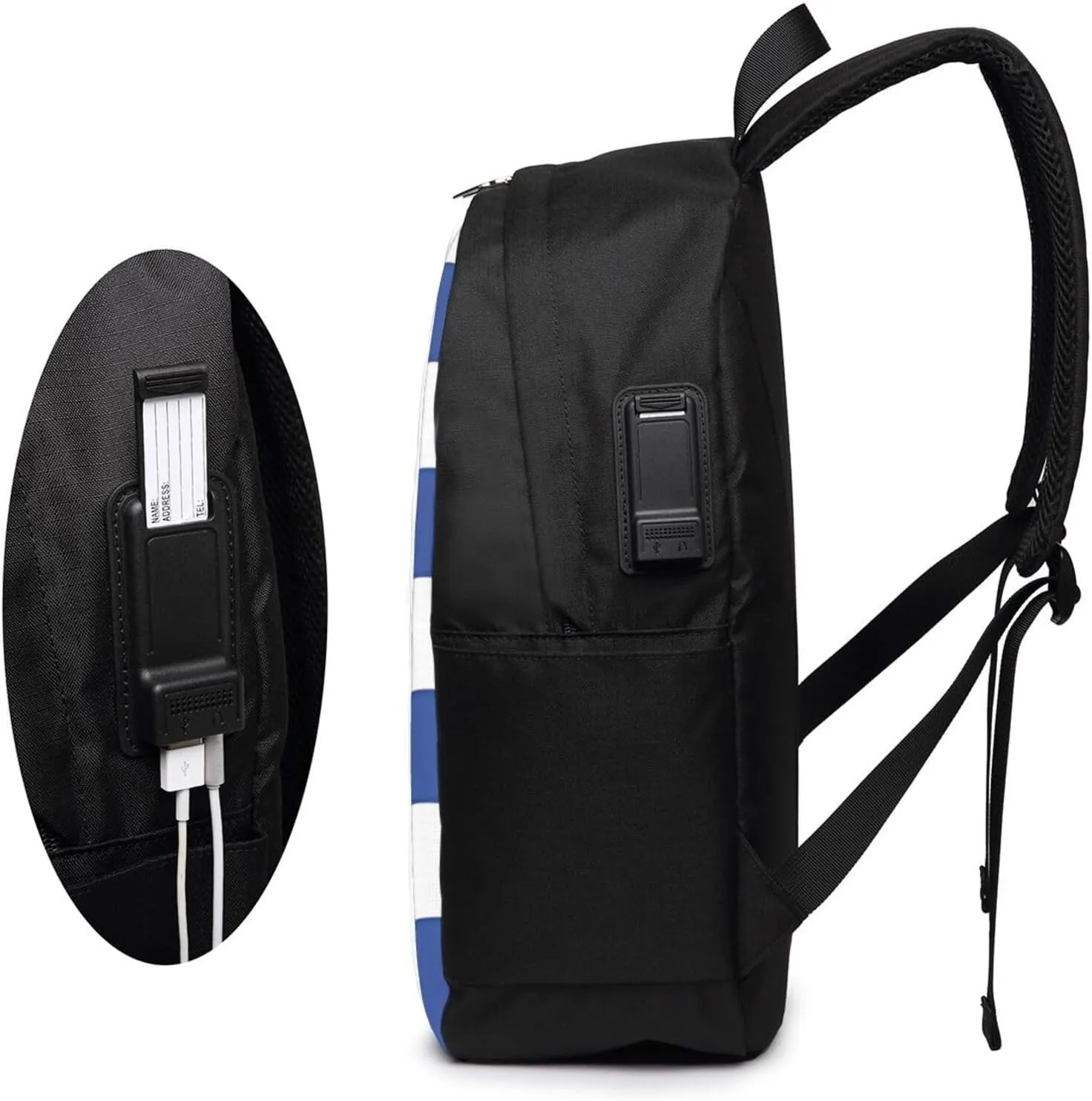 Uruguay Uruguayan Flag Laptop Backpacks Travel Backpack Casual Business Daypack Sport Rucksack Computer Bag Fits up to 17 Inch Notebook with USB Port