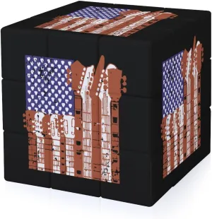 U.S. Flag Design Guitar Funny 3x3x3 Cube Smooth Lightweight Puzzle for Adult Graphic Printing Travel