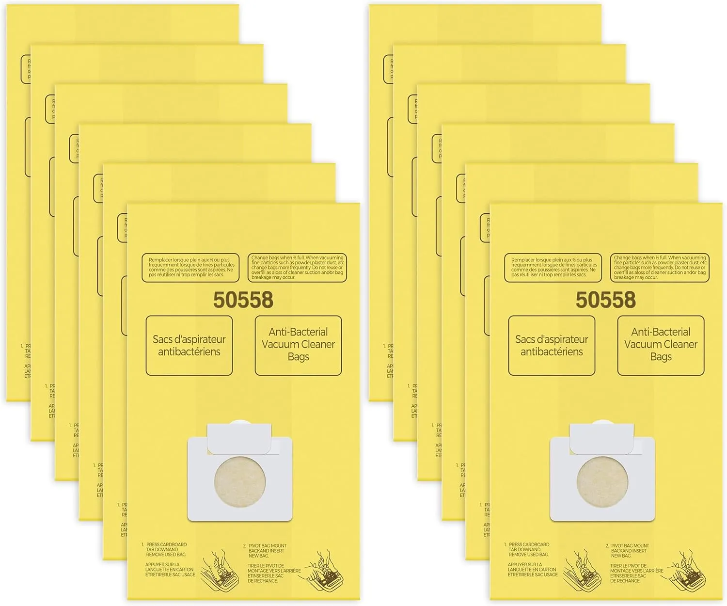 Vacuum Cleaner Bags Replacement for Kenmore Canister Type C/Q 5055, 50557, 50558 and Pana·sonic Type C-5 Vacuums, 12 Pack High-Efficiency Replacement Canister Vacuum Bags by PETOX