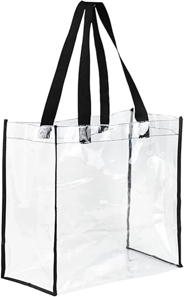 VANZACK Clear Tote Bag Stadium Approved Shoulder Bag Transparent Toiletry Bag Portable Journey Bag Multi-function Handbag for Travel, Makeup, Concerts, Sporting Events, Gym