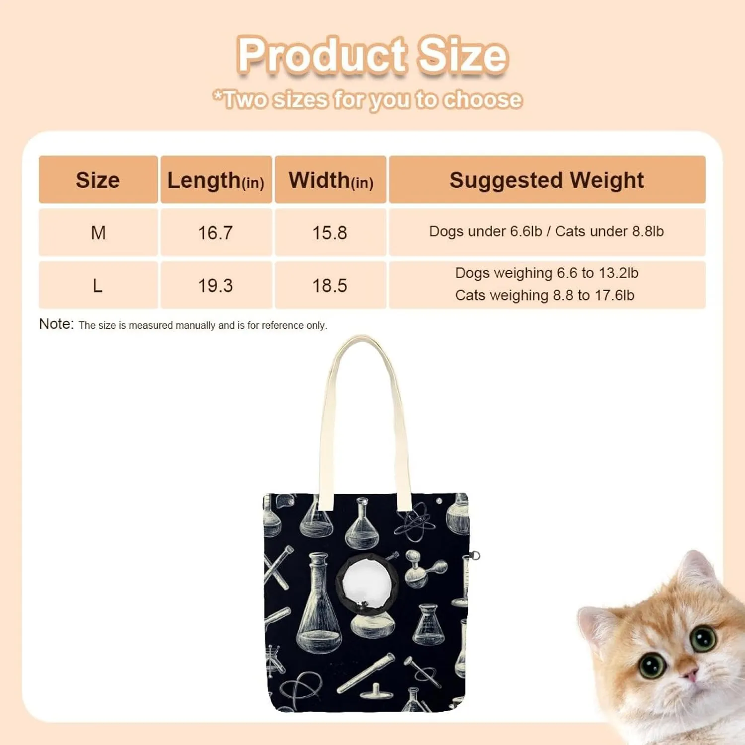 Variety Scientific Education Elements (7) Pet Shoulder Carrying Bag, Canvas Shoulder Bag Dog Carrier, Portable Cat Small Tote Chest Bag