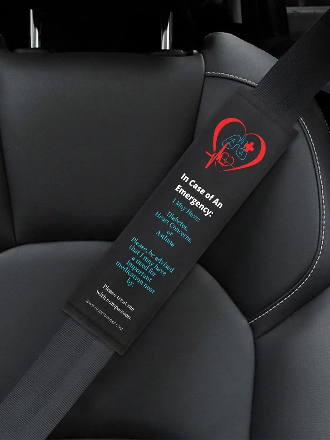 Various Fashionable Medical Seatbelt Covers for Vehicle Seatbelts/Backpack Strap Covers/Gym Bag Strap Covers/for Men, Women and Teens with Various Medical Concerns: Heart Concerns