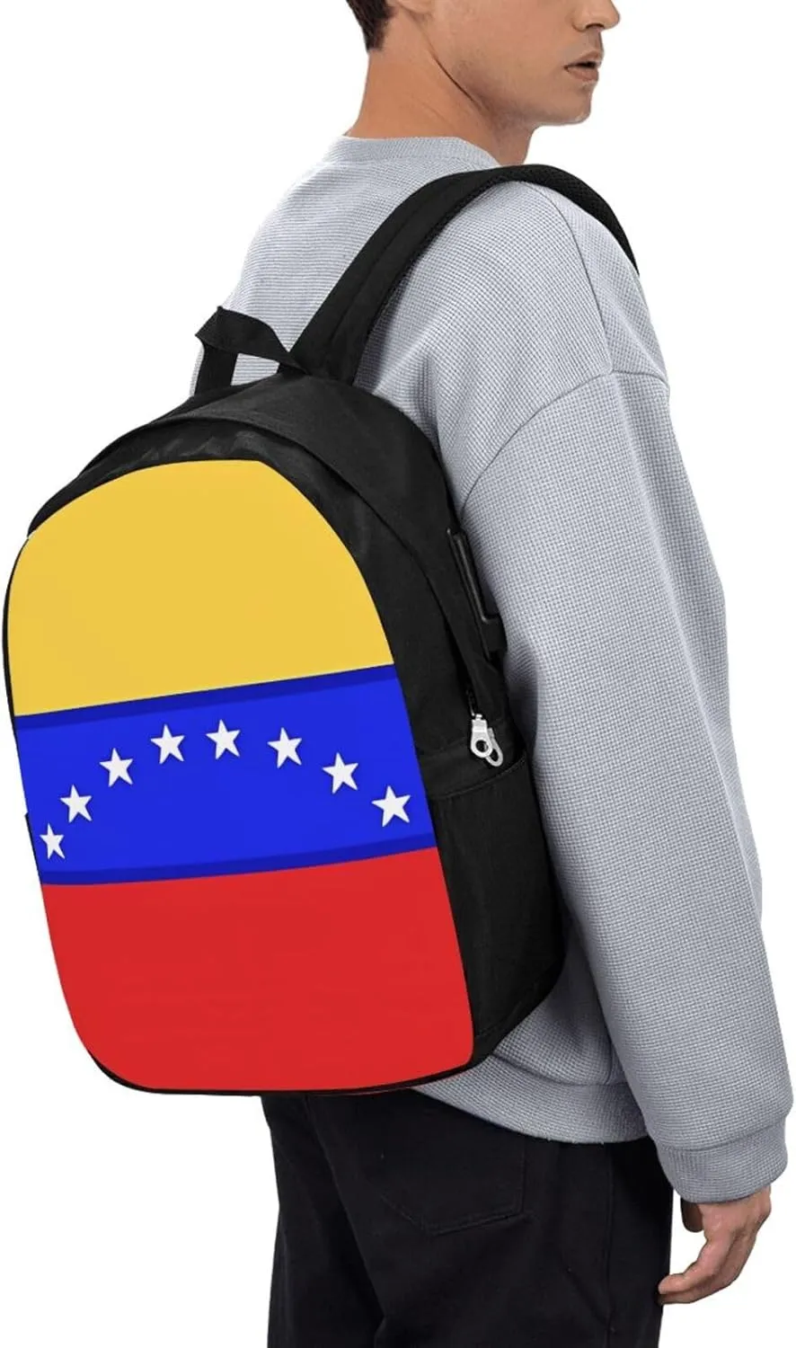 Venezuelan Venezuela Flag Laptop Backpacks Travel Backpack Casual Business Daypack Sport Rucksack Computer Bag Fits up to 17 Inch Notebook with USB Port