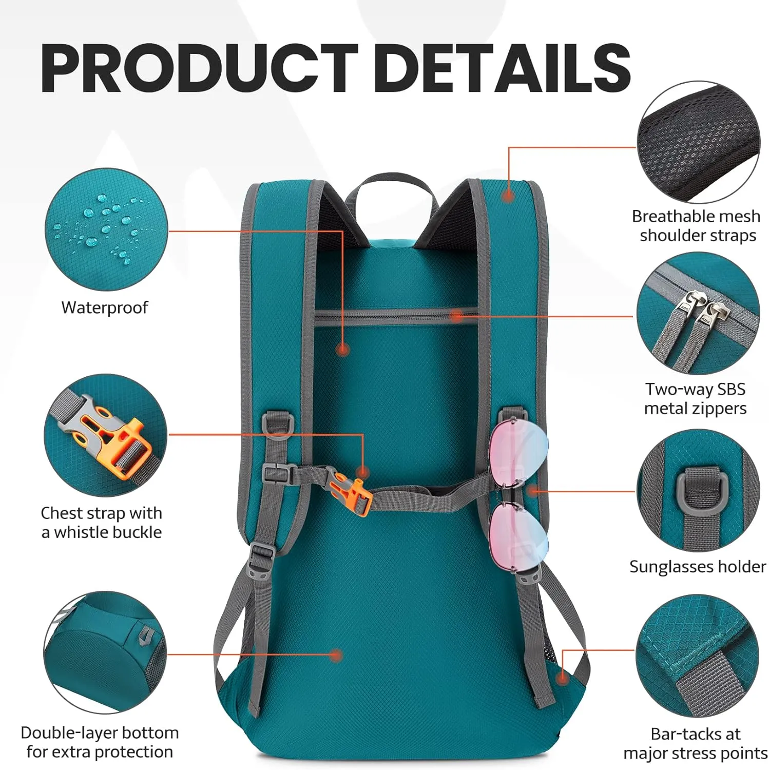 Venture Pal 40L Lightweight Packable Travel Hiking Backpack Daypack