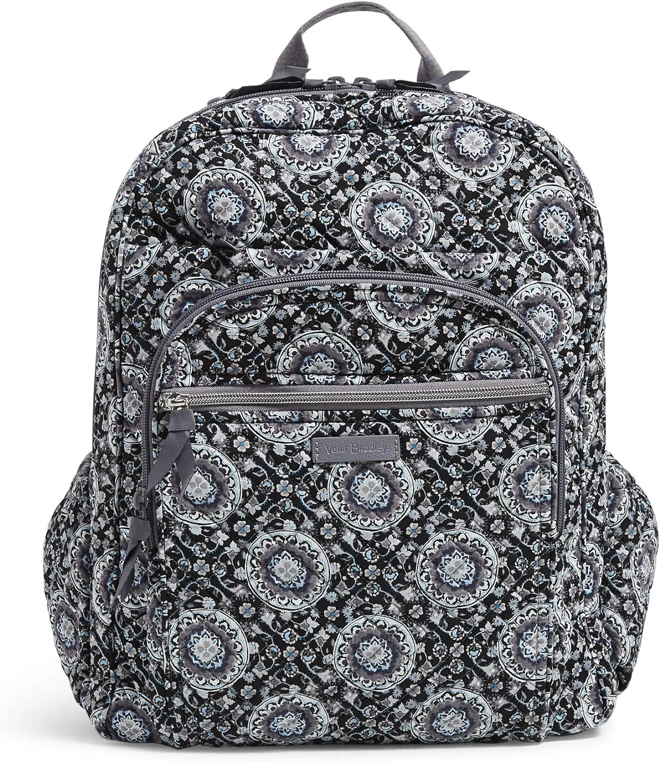 Vera Bradley Women's Cotton XL Campus Backpack, Charcoal Medallion, One Size