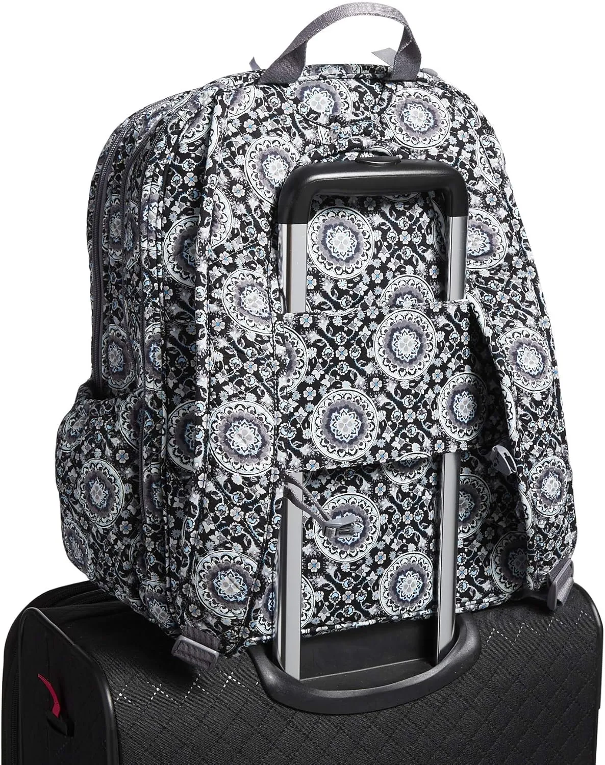Vera Bradley Women's Cotton XL Campus Backpack, Charcoal Medallion, One Size