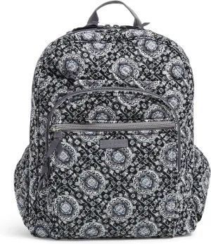 Vera Bradley Women's Cotton XL Campus Backpack, Charcoal Medallion, One Size