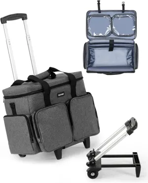 VEVOR Rolling Teacher Bag with Laptop Compartment and Detachable Dolly, Rolling Cart for Teachers with Wheels Large Teacher Tote Bag Rolling Briefcase for Teaching& Office