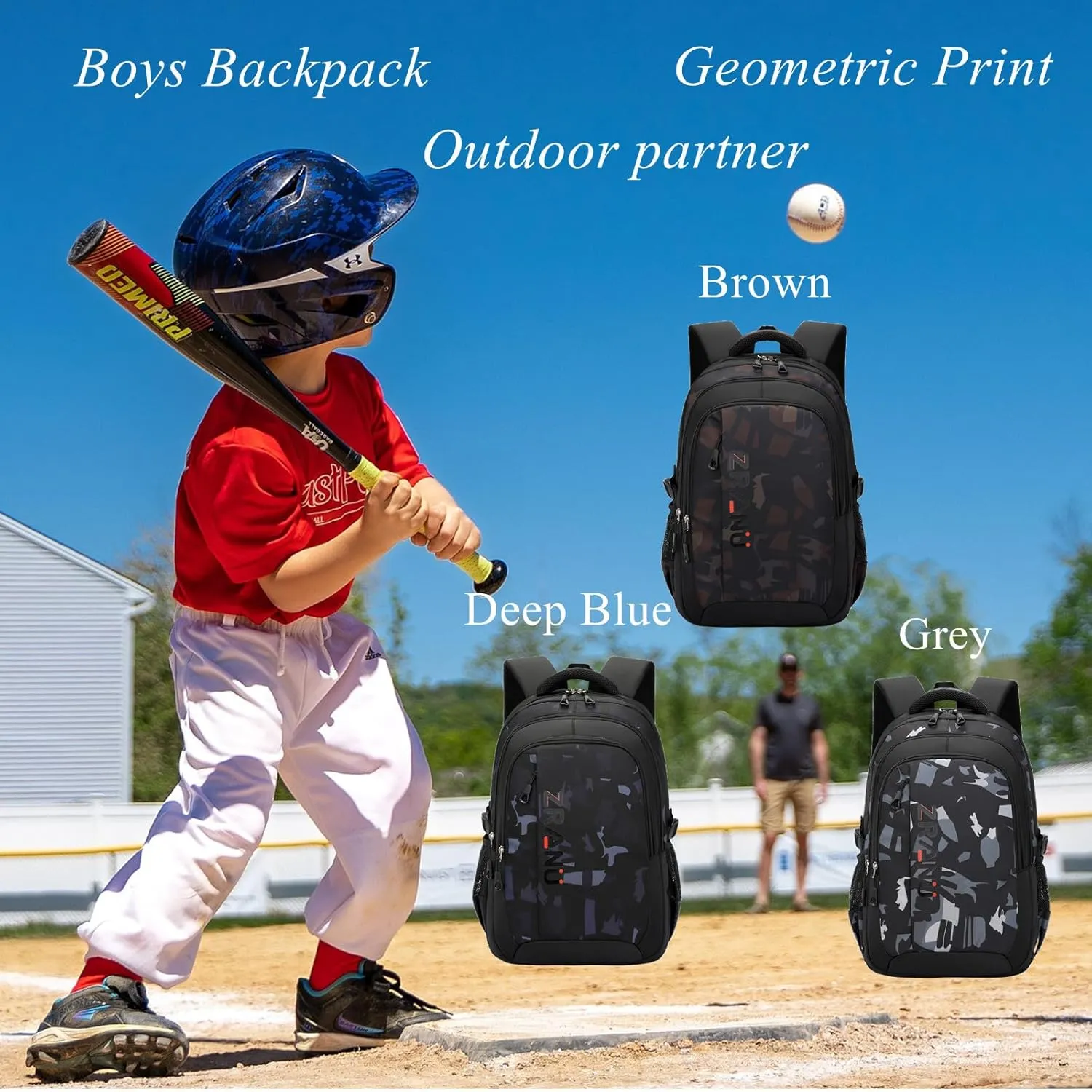 VIDOSCLA Elementary Kids Boys Backpack Teens School Bag Students BookBag for School-Grey