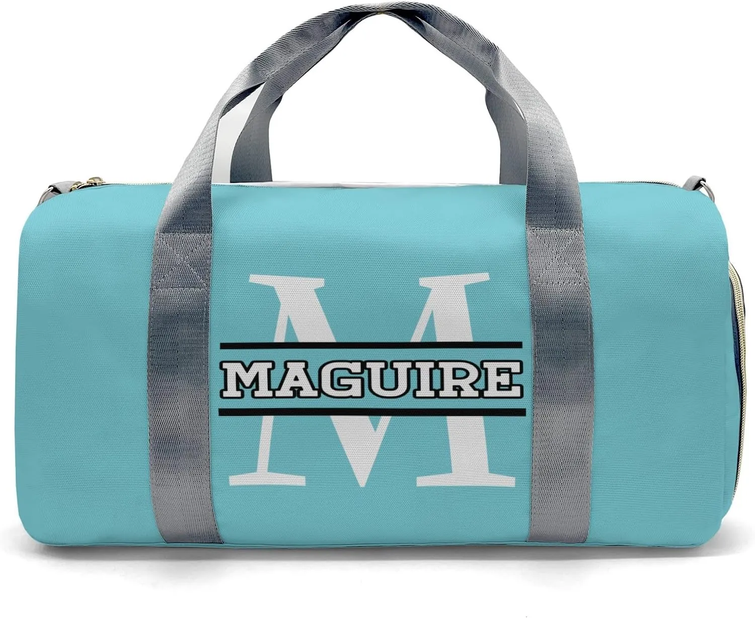 Volleyball Monogram Ocean Personalized Duffel Bag with Name Custom Travel Bag for Women Men Sports Gym Dance Bags Wet Dry Pockets Shoes Compartment Overnight Weekend Bag Gift