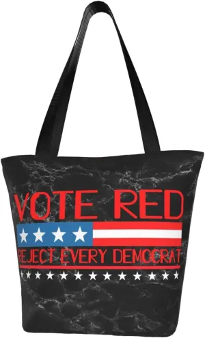 Vote Red Reject Every Democrat Pro Republican Fashion Shoulder Bag Large Capacity For Man Or Woman