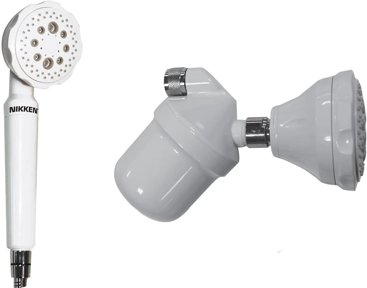 Wall Mount and Hand-Held Shower Head Set - Bathroom Water Filter Purifier System - 1466 - 14662 - Detachable Microjet Nozzle Release Microbubbles to Clean and Moisturize Skin