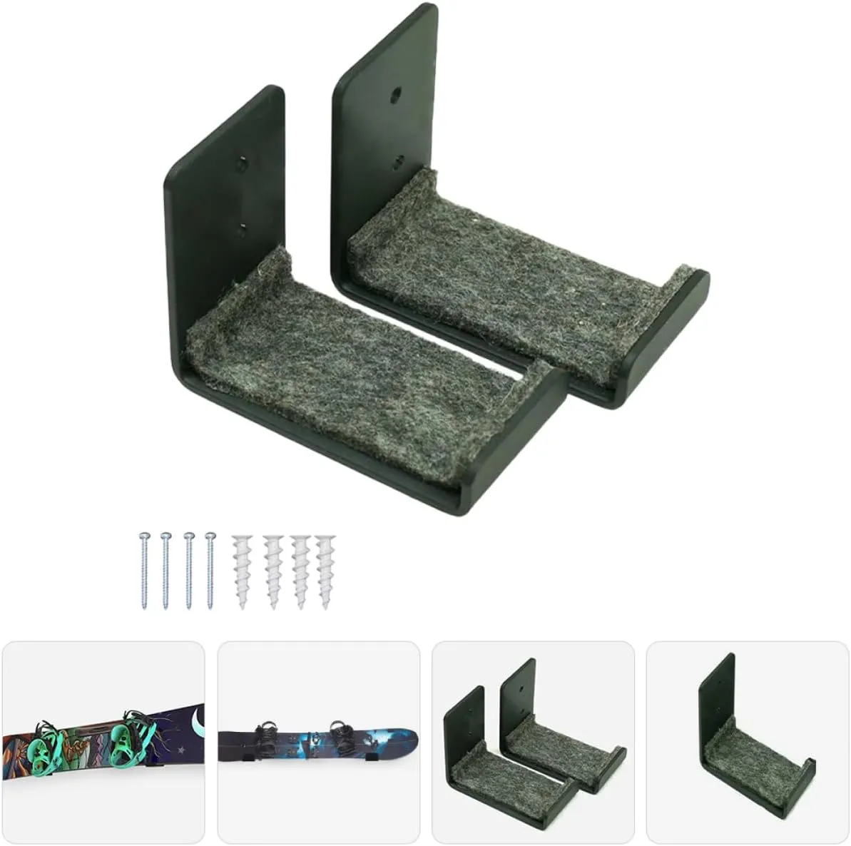 Wall Mount Snowboard Display Rack Stylish Ski Board Holder for Home and Garage Storage Multi Functional