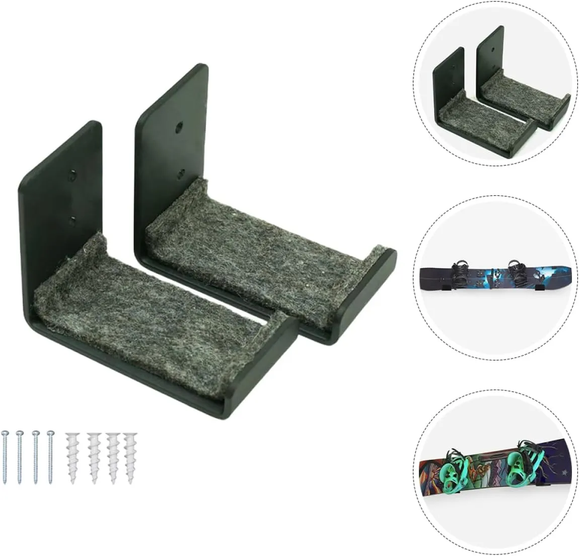 Wall Mount Snowboard Display Rack Stylish Ski Board Holder for Home and Garage Storage Multi Functional