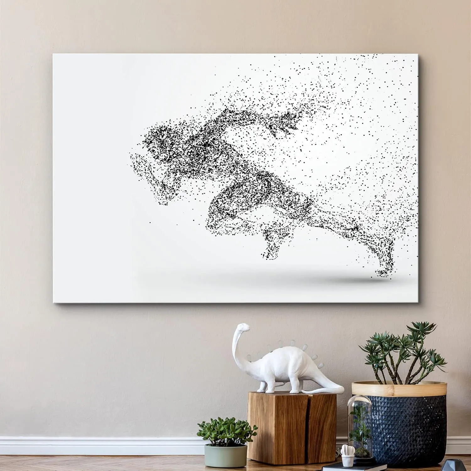 wall26 Canvas Print Wall Art Dot Explosion Abstract Track & Field Runner Sports Athletes Digital Art Modern Art Rustic Scenic Urban Exercise Colorful for Living Room, Bedroom, Office - 32"x48"