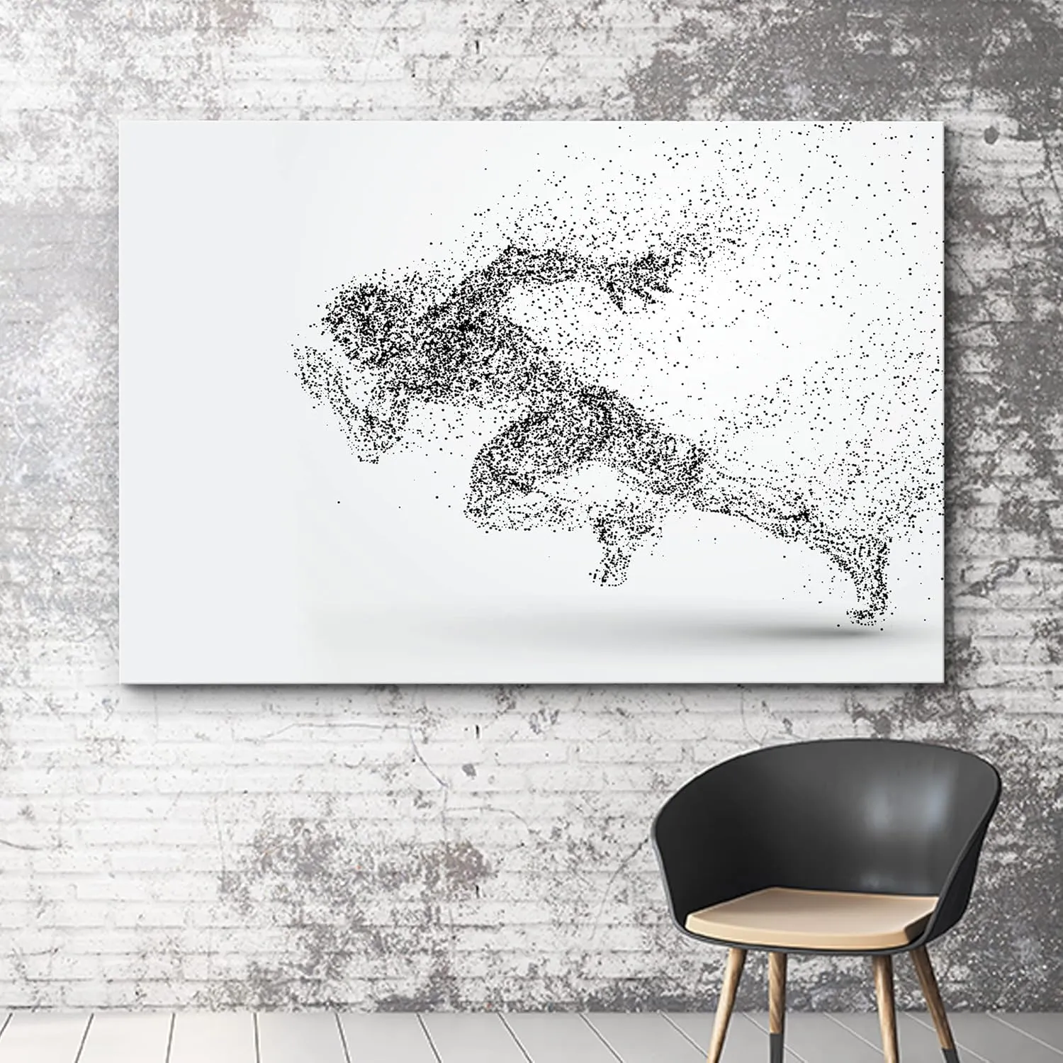 wall26 Canvas Print Wall Art Dot Explosion Abstract Track & Field Runner Sports Athletes Digital Art Modern Art Rustic Scenic Urban Exercise Colorful for Living Room, Bedroom, Office - 32"x48"