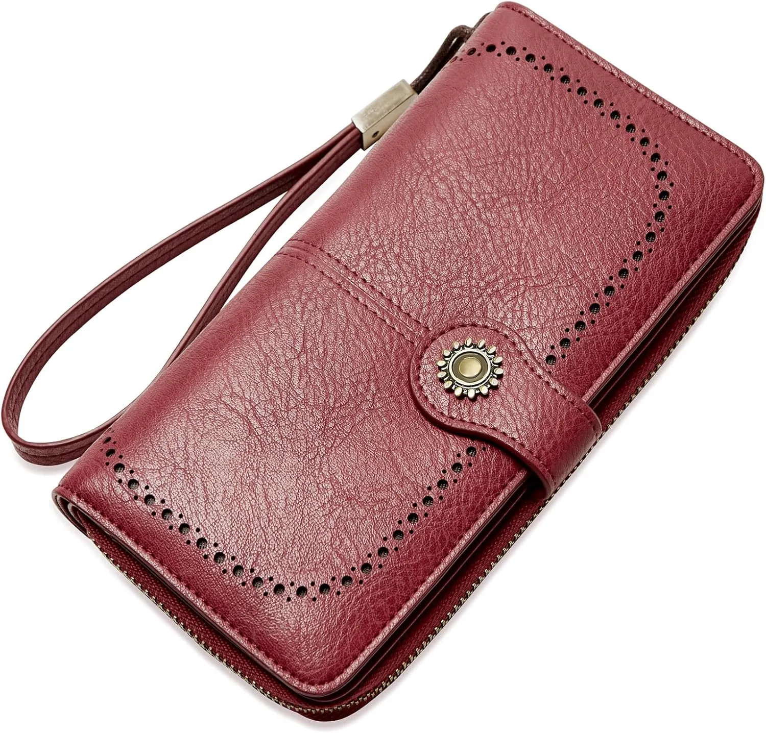 Wallet for Women RFID Blocking Leather Large Capacity Card Holder Ladies Phone Clutch Travel Long Purse Wristlet