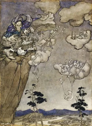 WALLKiART Famous Painting Picture Painting Print Paintings Wall Art an to Rip Van Winkle by Arthur Rackham Abstract Artwork for Home Decor 60x90cm