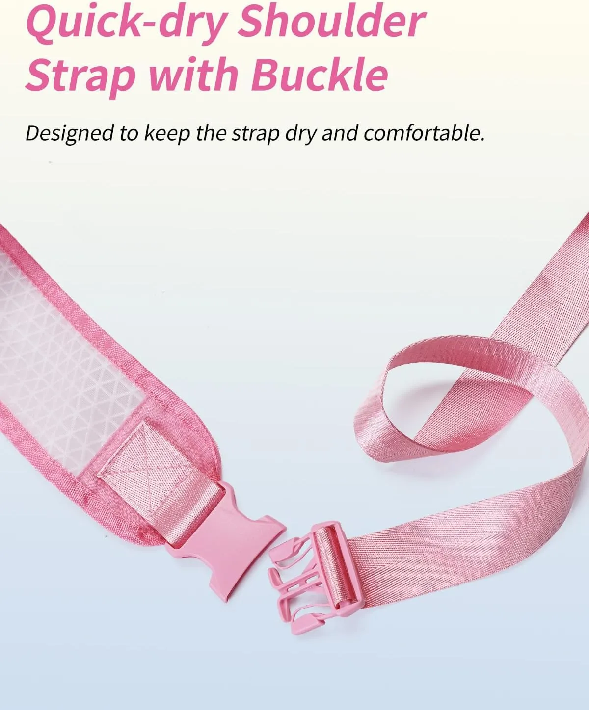 WANDF Swim Bag Foldable Mesh Drawstring Bag with Quick-dry Shoulder Strap Beach Backpack with Wet Pocket for Swimming, Gym, and Workout Gear (Pink Patent Pending)