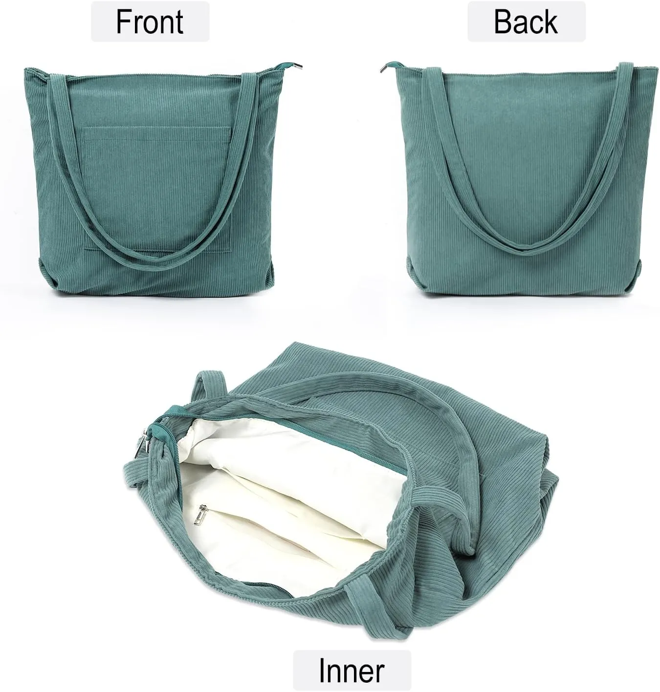 WantGor Women Corduroy Tote Bag, Large Shoulder Hobo Bags Casual Handbags Big Capacity Shopping Work Bag