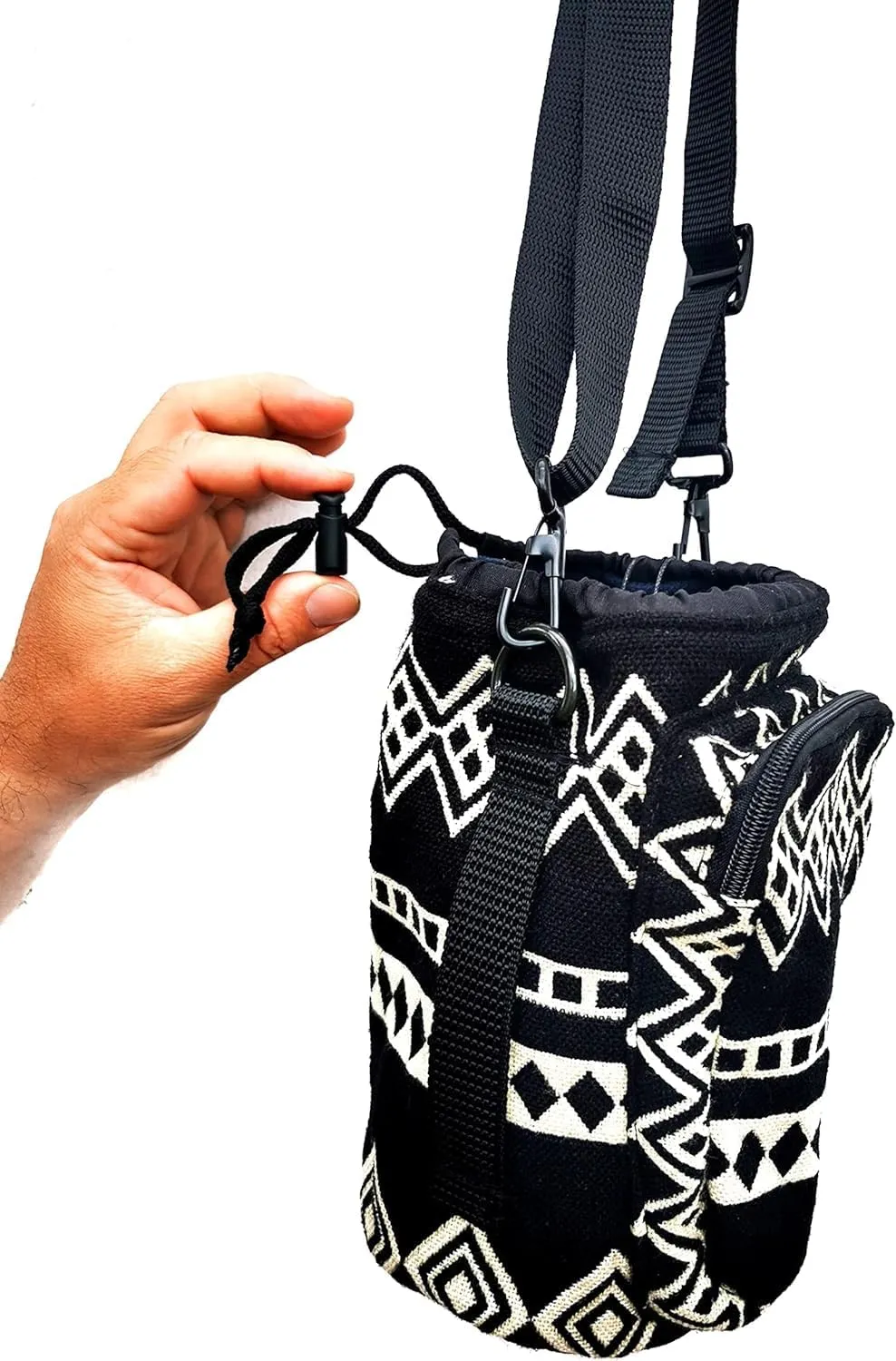 Water Bottle Holder with Strap & Pocket for Phone, Card, Cash or Keys | Bottle Sleeve Carrier for Walking, Backpacking | Hydro and Iron Flask Sling Bag | Camping Accessories