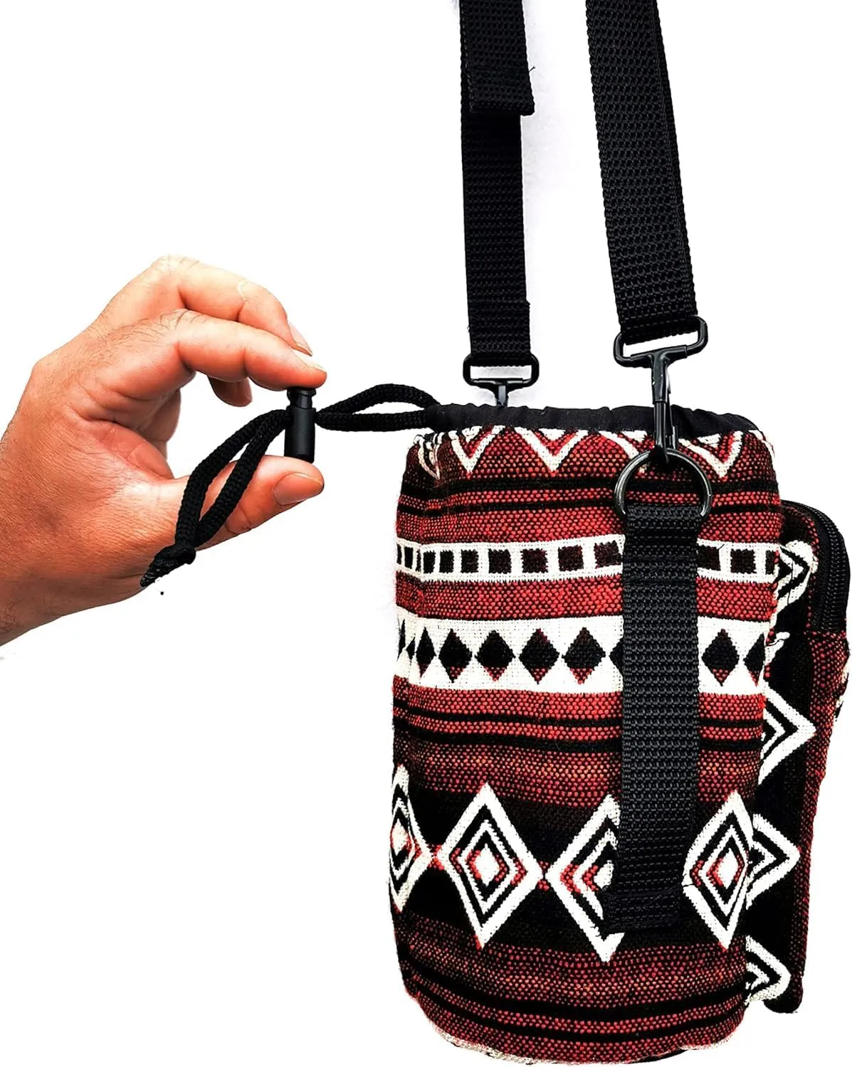 Water Bottle Holder with Strap & Pocket for Phone, Card, Cash or Keys | Bottle Sleeve Carrier for Walking, Backpacking | Hydro and Iron Flask Sling Bag | Camping Accessories