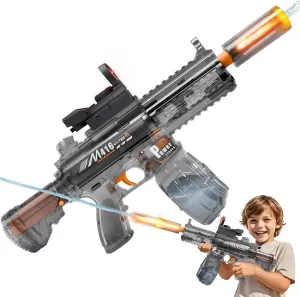 Water Gun for Kids, 17.5" Squirt Guns for Kids with LED Light & 40 FT Shooting Range, Large Capacity No Leak Water Gun, Summer Swimming Pool Beach Outdoor Water Fighting Parties Toys