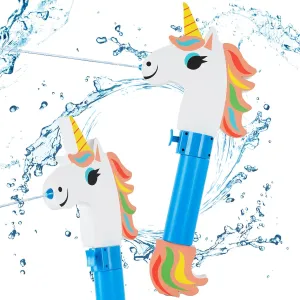 Water Gun Pool Toys for Kids, Summer Outdoor Water Blaster with Auto-Refill & Float Board, 16oz Large Capacity for Swimming Beach Unicorn Design Ages 5  Boys Girls