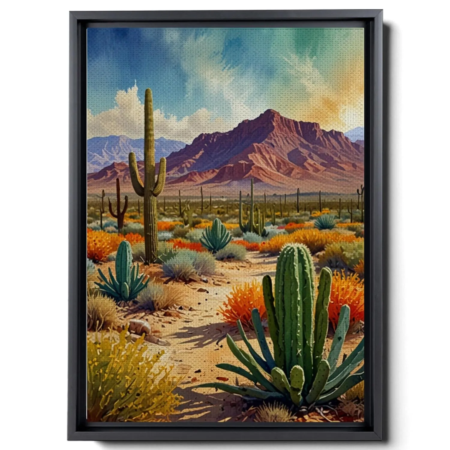 Watercolor Desert Wall Art Print, Desert Art Print, Southwestern Desert Landscape Print, Cactus Wall Art, Cactus Print, Southwest Decor, Art Prints, Wall